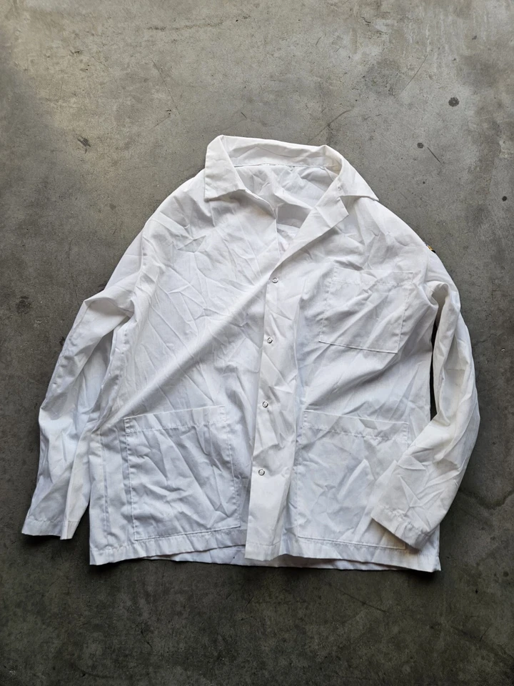 Abrigo de laboratorio TRW vintage NASDA isla de Navidad rango inferior Japón EE. UU. manga larga Foto 3 de 4