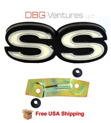 1970 Chevy Chevelle El Camino Super Sports ''SS'' Front Grille Emblem w/ Retainers