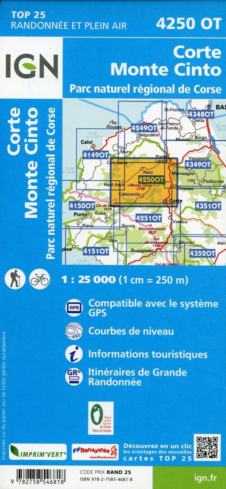 Thumbnail - Corte Monte Cinto Parc Naturel Régional De Corse 1 : 25 000 |