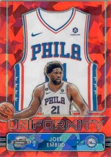 2022-23 Contenders Optic Uniformity Red Cracked Ice #1 Joel Embiid