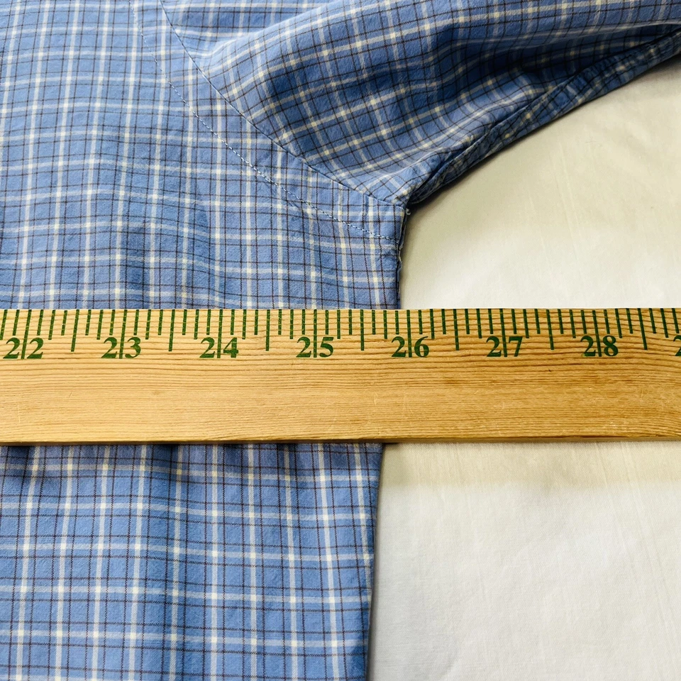 Camisa de vestir Scott Barber multicolor a cuadros cuello abotonado talla XL 100 % algodón Foto 3 de 4