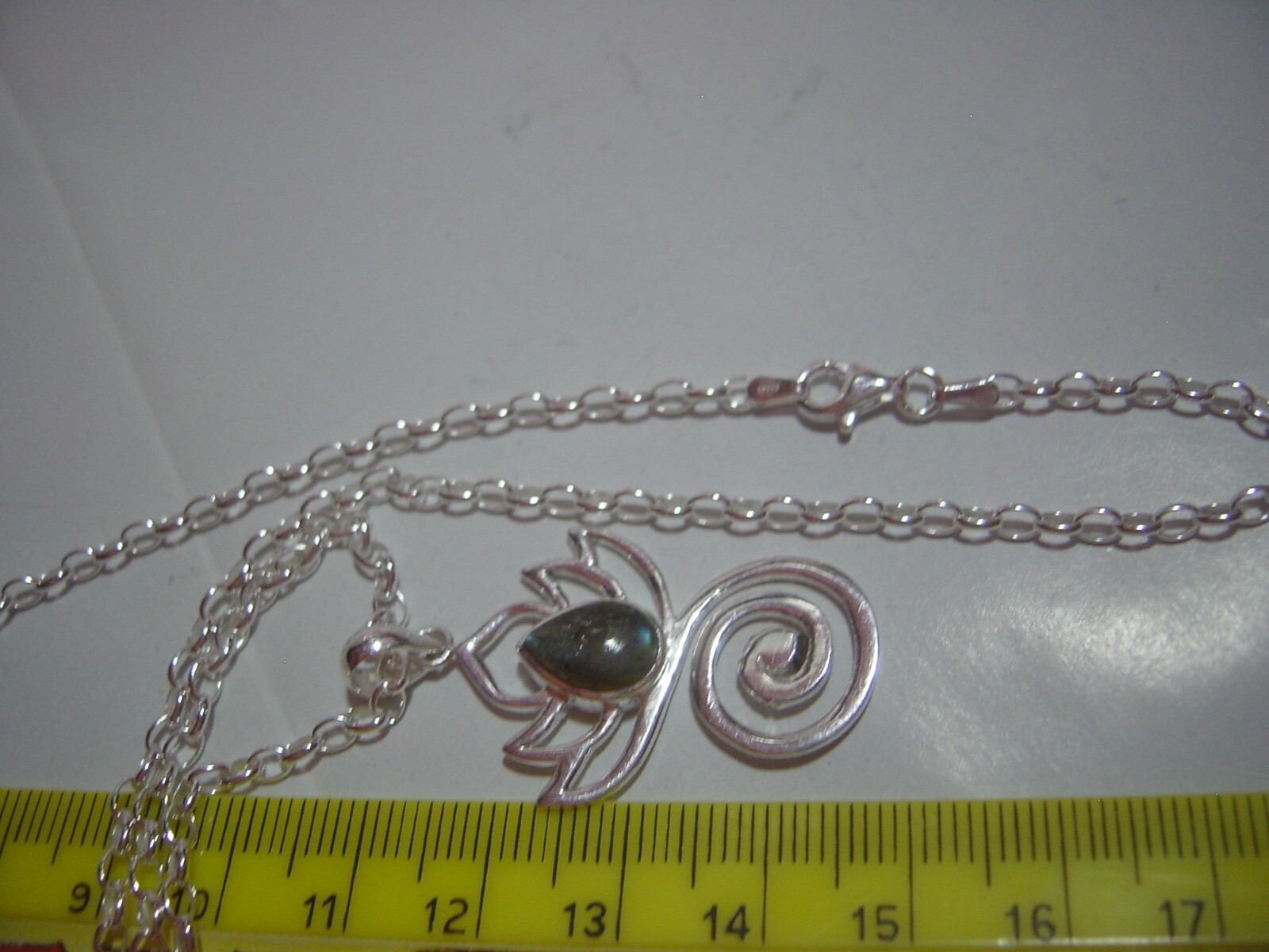 superb Solid Silver 20" belcher Chain & Unusual l… - image 6