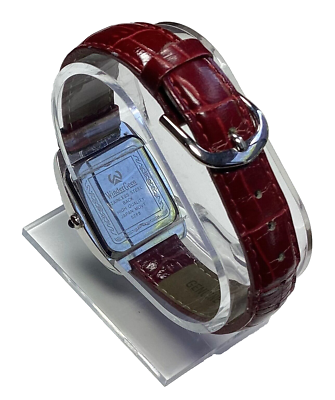 Winder Geen Ladies Watch Gemmed Red Leather Silver White New  display picture 1