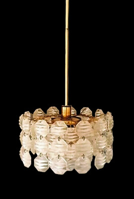 Chandelier Brass Crystal Hanging Bakalowitz-Lohmeier Unique Old