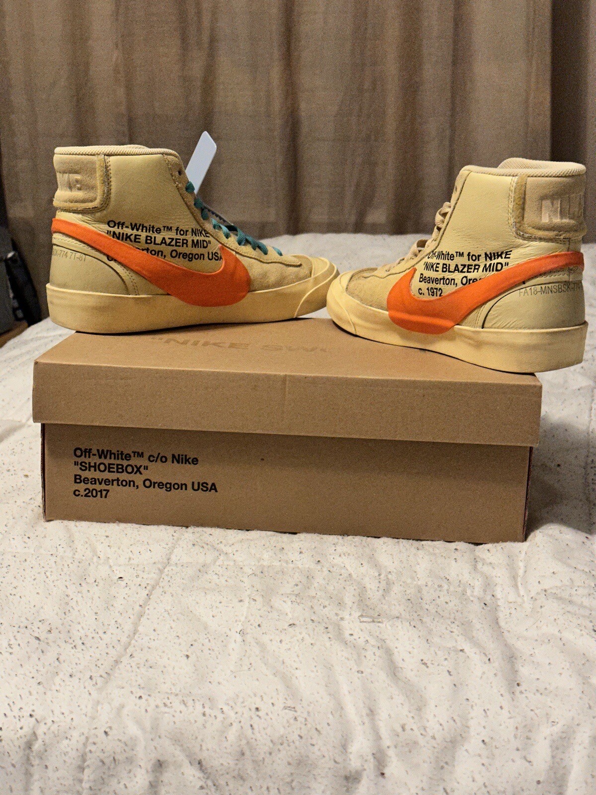 OFF WHITE X NIKE Taglia 8 Blazer Nike Mid x OFF WHITE All Hallows Eve 2018 indossato tutto Og