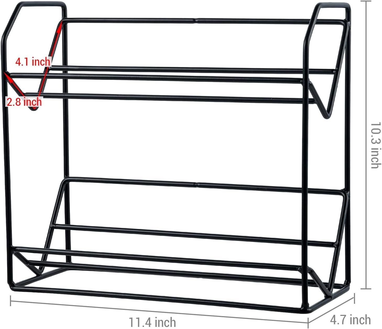 2 Tier Black Metal Wire Cassette Tape Storage Rack, Deck Holder ...
