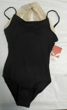NWT Blush Lace Trim Camisole Leotard Capezio 11173W Inspiration Black XS adult