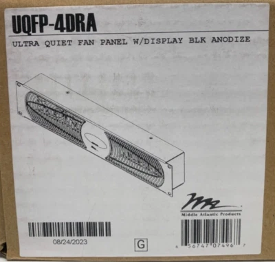 MIDDLE ATLANTIC PRODUCTS MIDDLE ATLANTIC UQFP-4DRA Ultra Quiet Fan Panel with Display / BLK Anodized