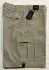 NWT-Roundtree  Yorke Men's Performance Cargo pockets 11"Ins 42W -Shorts-Beige
