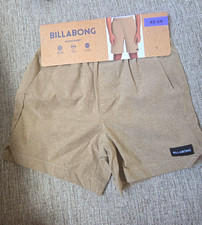 Billabong Unisex Kids 5-6Y Beige Athletic Shorts Elastic Waist Stretch