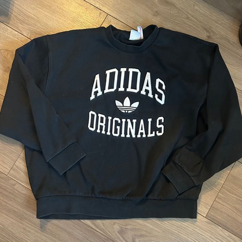 adidas Women's Essential All Caps Crewneck Sweatshirt Black