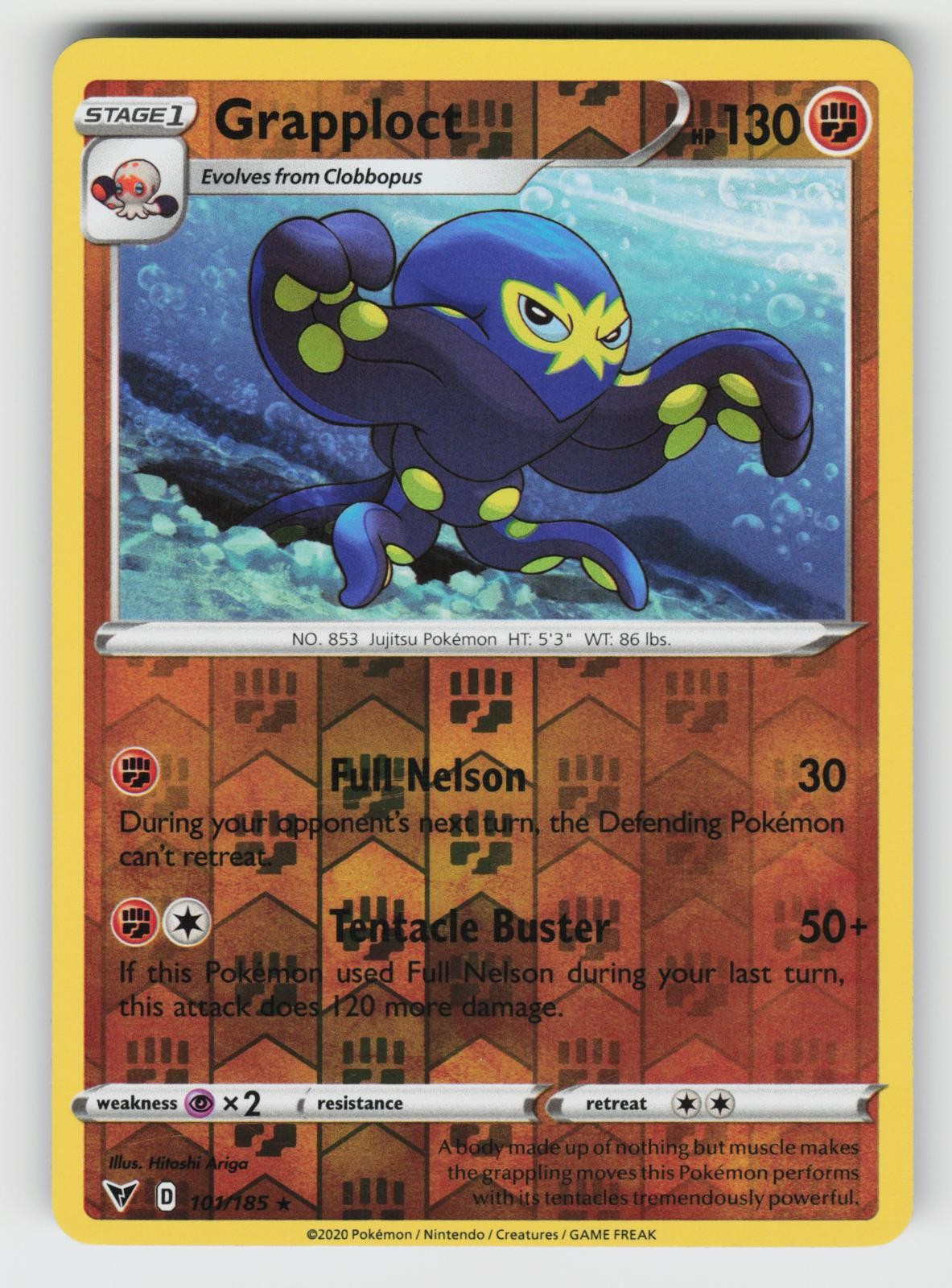 Grapploct 101/185 Vivid Voltage R Reverse Holo LP Pokemon