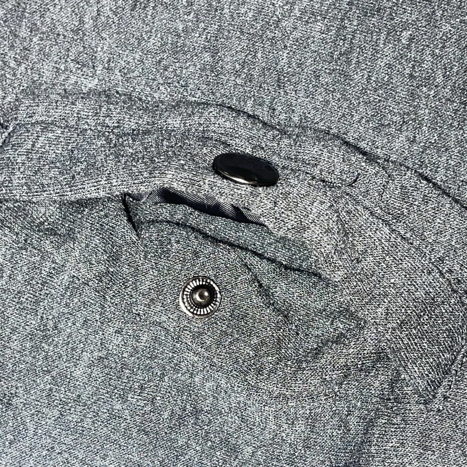 New Look Y2K Double Breasted Hooded Jacket Gray Light Weight Pea Coat Small - Image 4 of 4