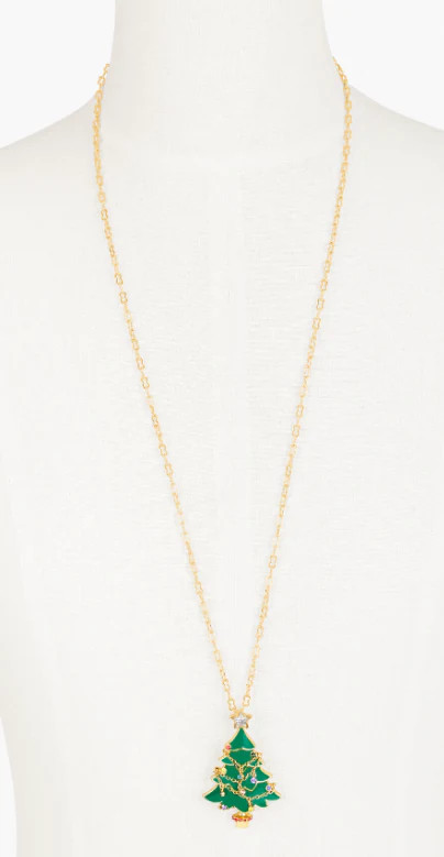 TALBOTS CHRISTMAS TREE PENDANT NECKLACE