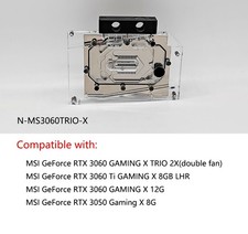 Granzon GPU Water Block For MSI GeForce RTX 3060 GAMING X TRIO 2X N-MS3060TRIO-X