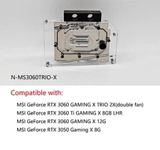 Granzon GPU Water Block For MSI GeForce RTX 3060 GAMING X TRIO 2X N-MS3060TRIO-X