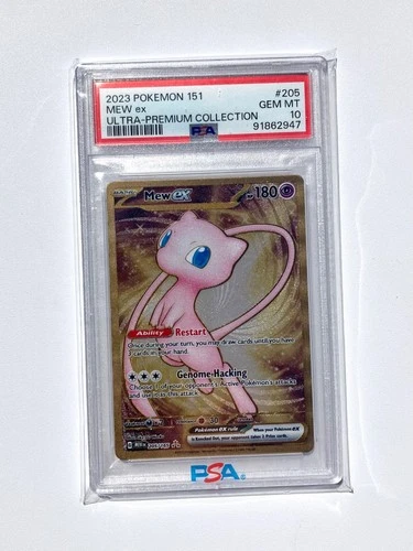 2023 Pokémon Mew ex 151 UPC Gold Metal Promo Card #205/165, PSA 10, Ships Free