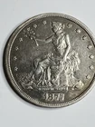 1877-S Trade Dollar AU Silver Dollar Raw Uncertified Estate Find