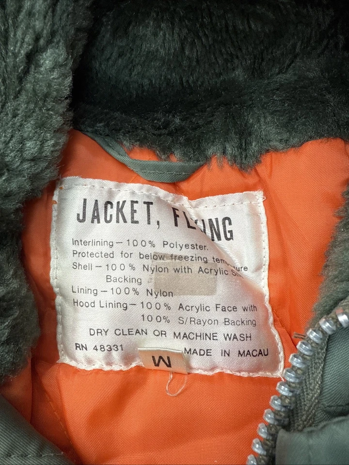 Vintage Military Flying Fur Parka N3-B Jacket Sz Medium Golden Fleece WPL-5344 - Image 2 of 4