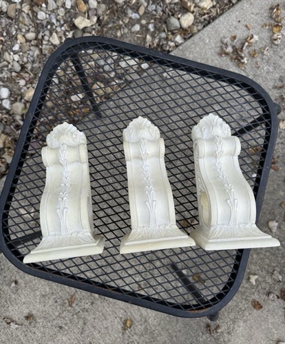 Lot Of 3 Victorian Style Acanthus Leaf Corble Drape Rod Holder Curtains