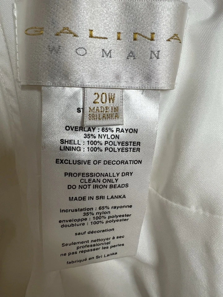 Nuevo con etiquetas Vestido de novia formal Galina para mujer David Bridal talla 20W inalterado con velo Foto 4 de 4