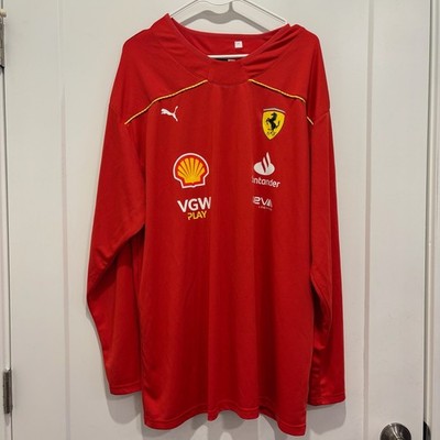 Puma Ferrari F1 Carlos Sainz 55 Long Sleeve Team Jersey Red Mens Large