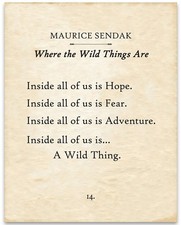 Where the Wild Things Are Typography Poster 11x14 Unframed Maurice Sendak Art