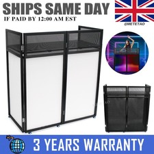 Black White 1250*1120*510 mm Foldable Mobile DJ Booth Deck DJ Equipment Desk