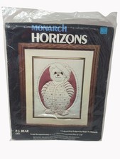 Monarch Horizons Vintage 1984 P.J. Bear Candlewicking Kit 11x14 Cotton Muslin