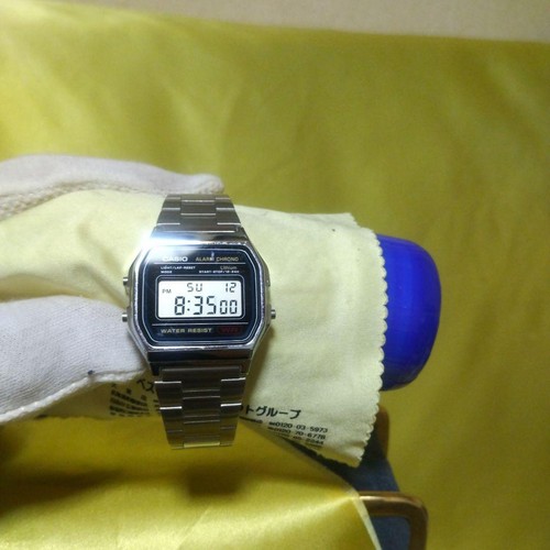 CASIO Digital Watch Digital Wristwatch Silver Stainless Steel Band Ready