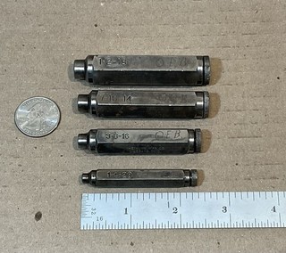 Vintage Heimann Mfg Co Transfer Points 4 Piece Set 1/4” 3/8” 7/16” 1/2” 6 Each