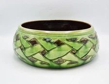 HUGE LIBERTY & CO ARTS & CRAFTS BRANNAM BARUM POTTERY FRUIT BOWL / BASIN c1900