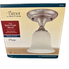 Patriot Lighting® Paige Satin Nickel 1-Light Semi-Flush Mount Ceiling Light