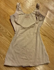 Assetts By Spanx Body Shaper M Beige Open Bust Slimming Tank Top Stretch Smooth
