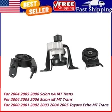3Pcs Engine Motor & Transmission Mount Set for 2000-05 Toyota Echo 1.5L MT Trans