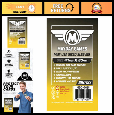 Mayday Games Clear Card Sleeves 41x63mm Mini USA Size 400 Pack
