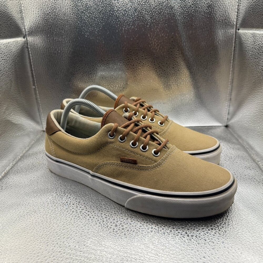 Size 9M/10.5W Vans ERA 59 Beige Unisex Acid Denim Lace-Up Skate Shoes 721356