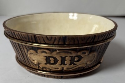 VINTAGE Ceramic Dip Bowl Treasure Craft Barrel Style   By NAPCO