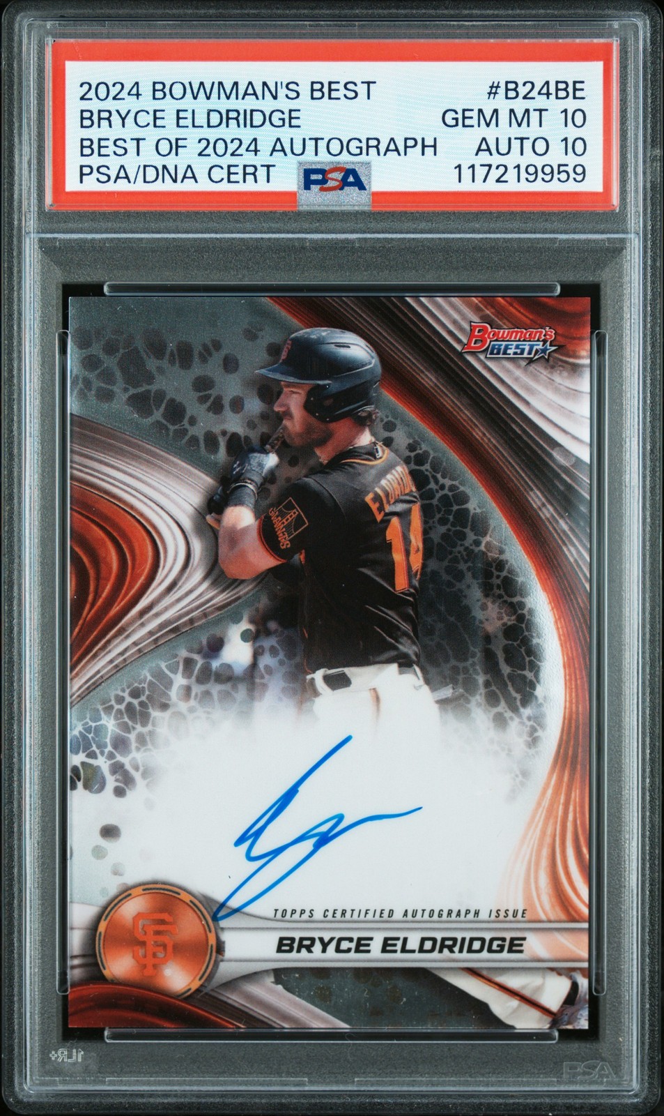 2024 BOWMAN'S BEST BEST OF 2024 AUTOS #B24BE BRYCE ELDRIDGE PSA 10 AUTO 10