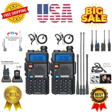 UV-5R Radio Ham Radio Handheld Long Range UV5R Dual Band VHF UHF Rechargeable...