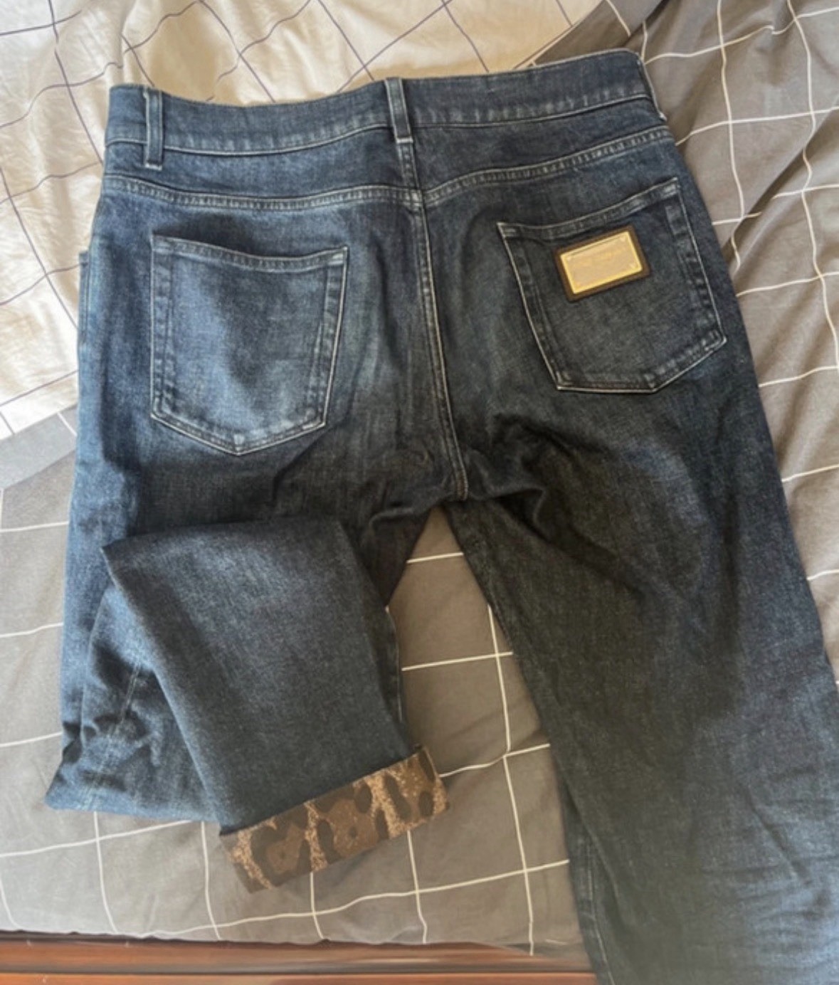 Dolce & Gabbana Jeans Uomo Slim Denim Blu Scuro Taglia 50 Vita Media 5 Tasche