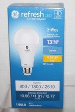 GE Refresh 50-100-150w Equiv 8-15-23w 3-Way LED Bulb A21 Medium Base Daylight