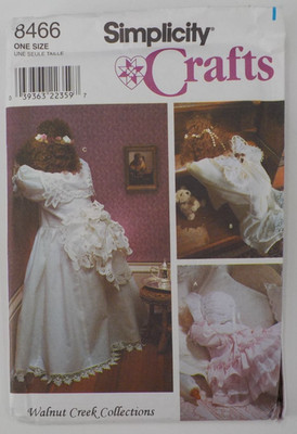 SIMPLICITY CRAFTS PATTERN #8466 DOLLS & CLOTHES 18'' 24'' 29'' UNCUT PRINT 1998
