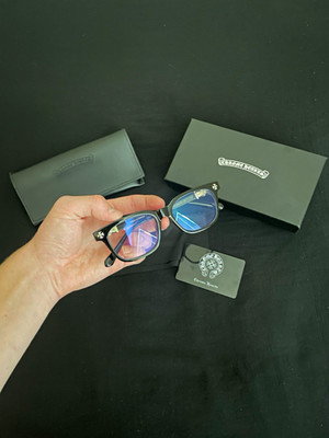 Chrome Hearts Designer Eyeglass Black with Silver chrome details