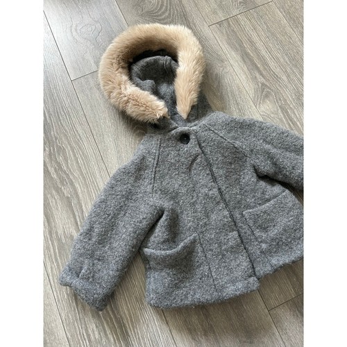 ZARA Hooded Wool Duffle Coat Jacket Size 3-4T - Picture 4 of 6