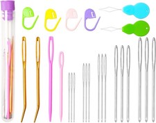 25Pcs Large Eye Blunt Yarn Needles Kit, Assorted Sizes Bent Tapestry Darning Nee