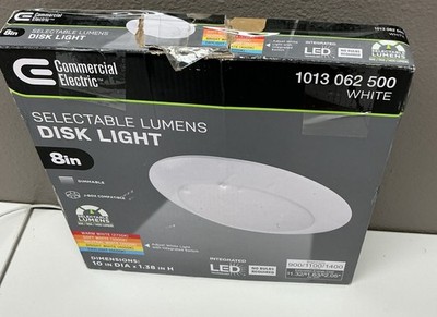 Commercial Electric 8 in. LED Flush Mount Light Fixture 900-1400 Lumens Dimmable