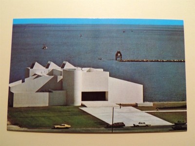 Art Museum of South Texas Corpus Christi Texas vintage postcard aerial view