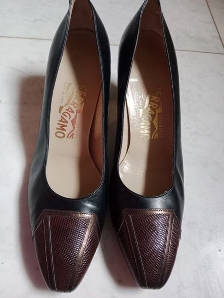 Men Salvatore Ferragamo Heels Black Leather