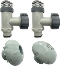 2 Pack Plunger Valve & Fitting Inlet Water Nozzle & Fitting Outlet Strainer Grid